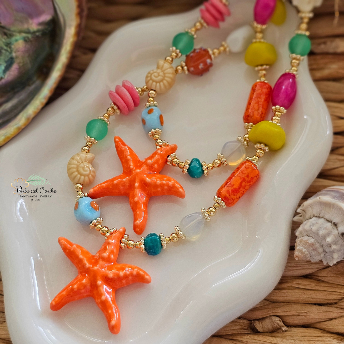 Orange Starfish Necklace