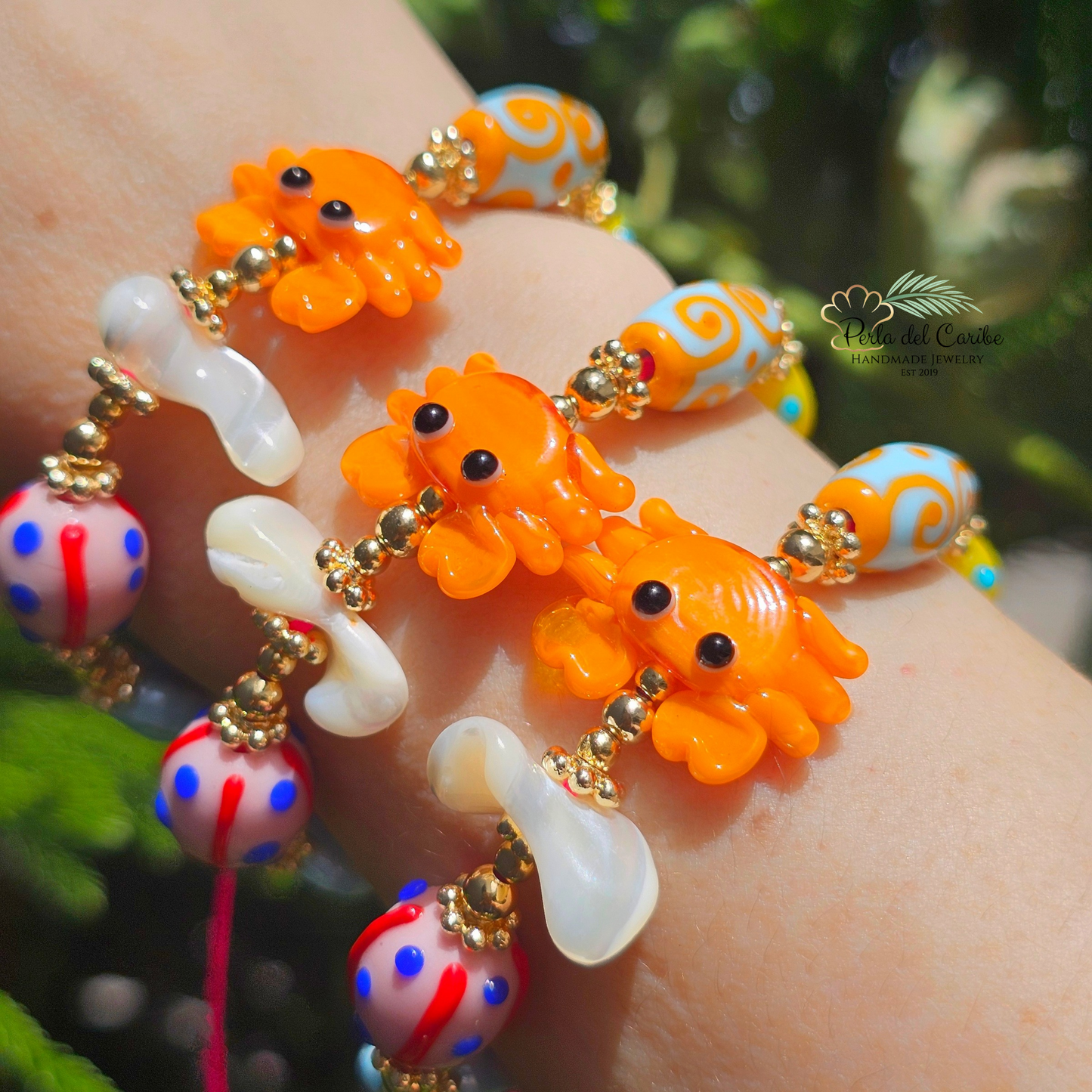 Orange Crab Adjustable Bracelet