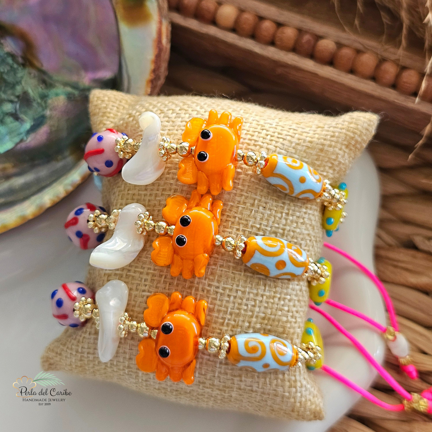 Orange Crab Adjustable Bracelet