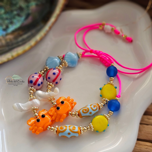 Orange Crab Adjustable Bracelet