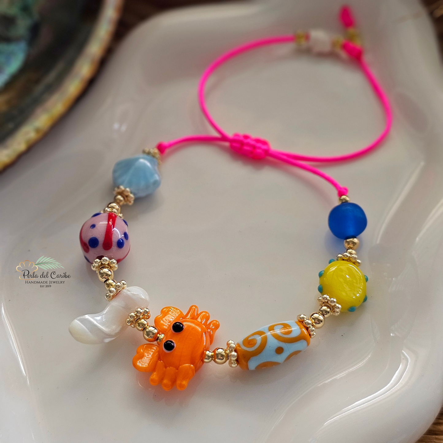Orange Crab Adjustable Bracelet