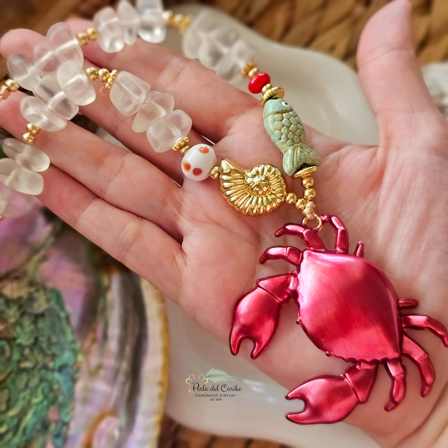 Red Crab Cord Necklace