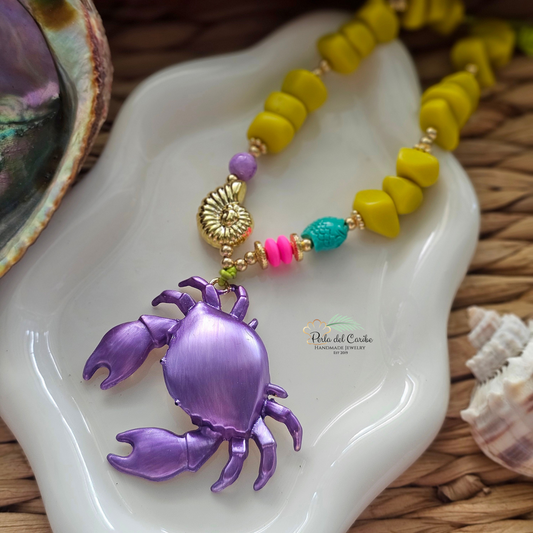 Purple Crab Cord Necklace