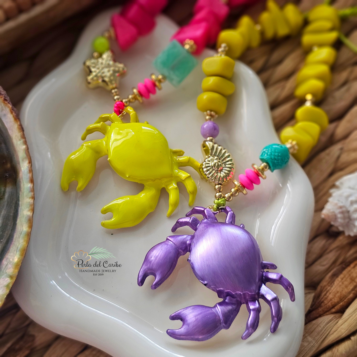 Purple Crab Cord Necklace