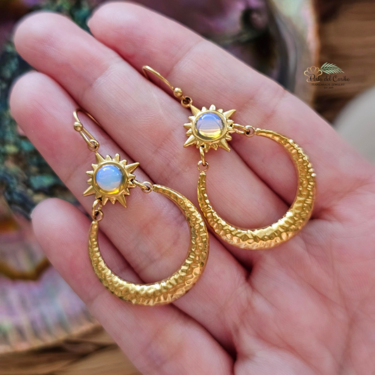 Opalite Sun Dangle Earrings