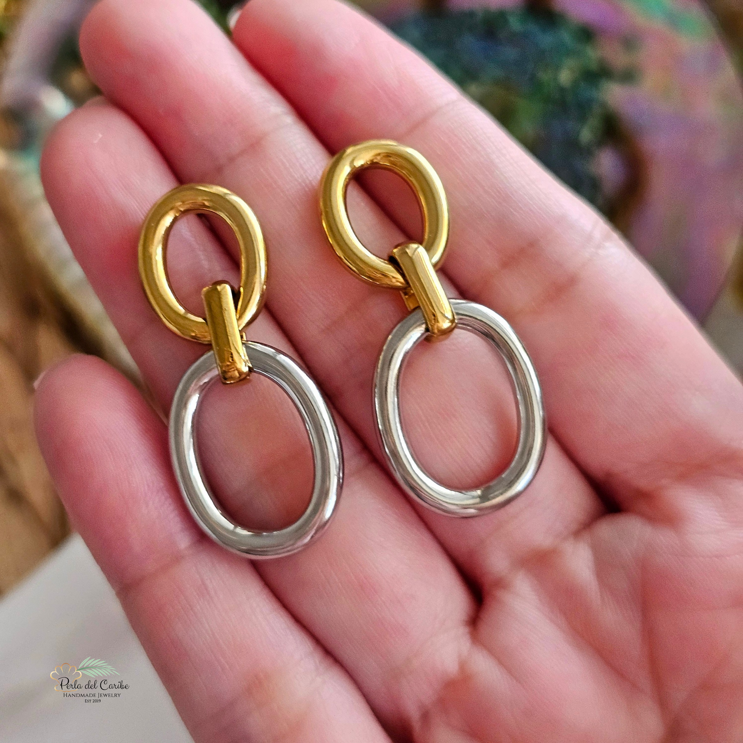 Alena Two-Tone Earrings