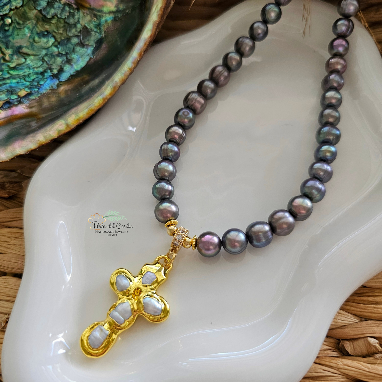 Cross Pearl Necklace