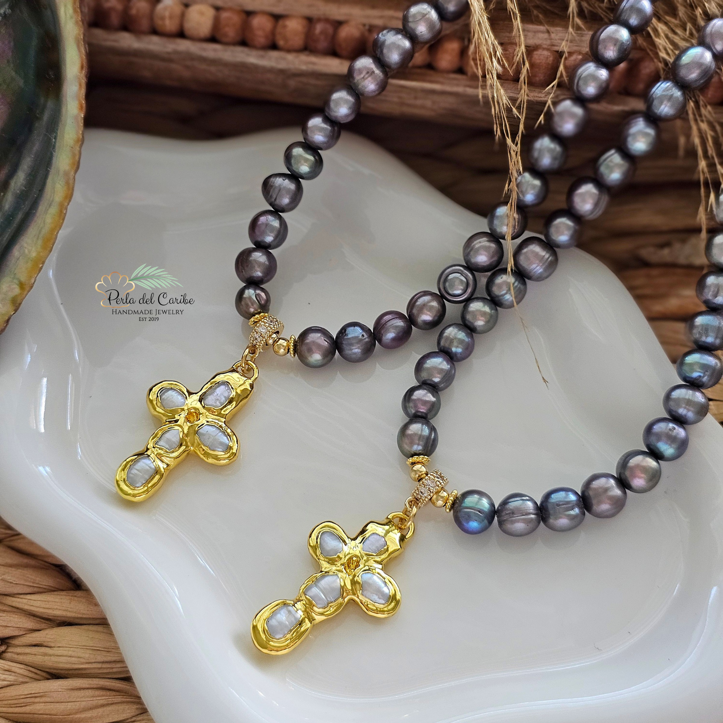 Cross Pearl Necklace