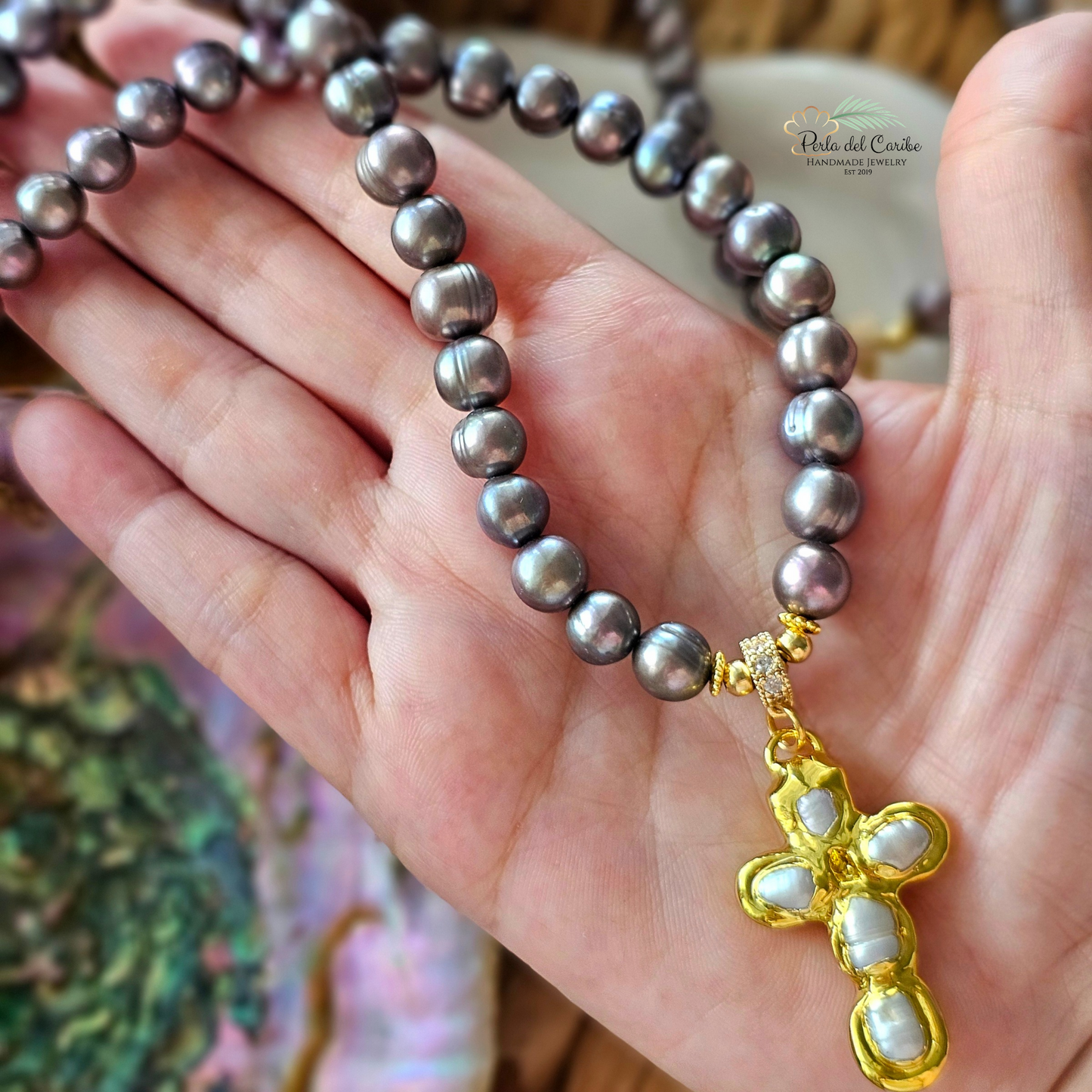Cross Pearl Necklace