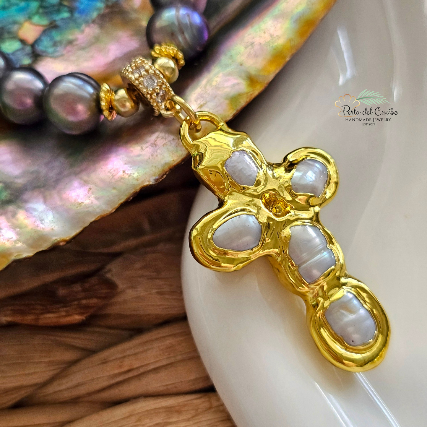 Cross Pearl Necklace