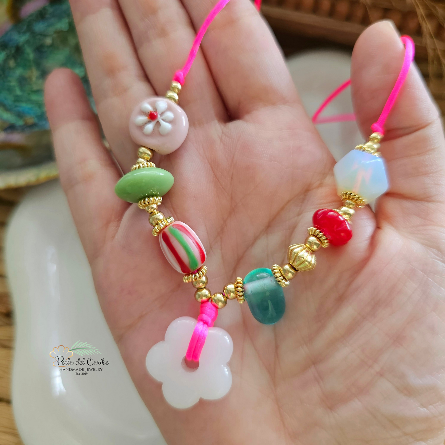 Flower Cord Necklace