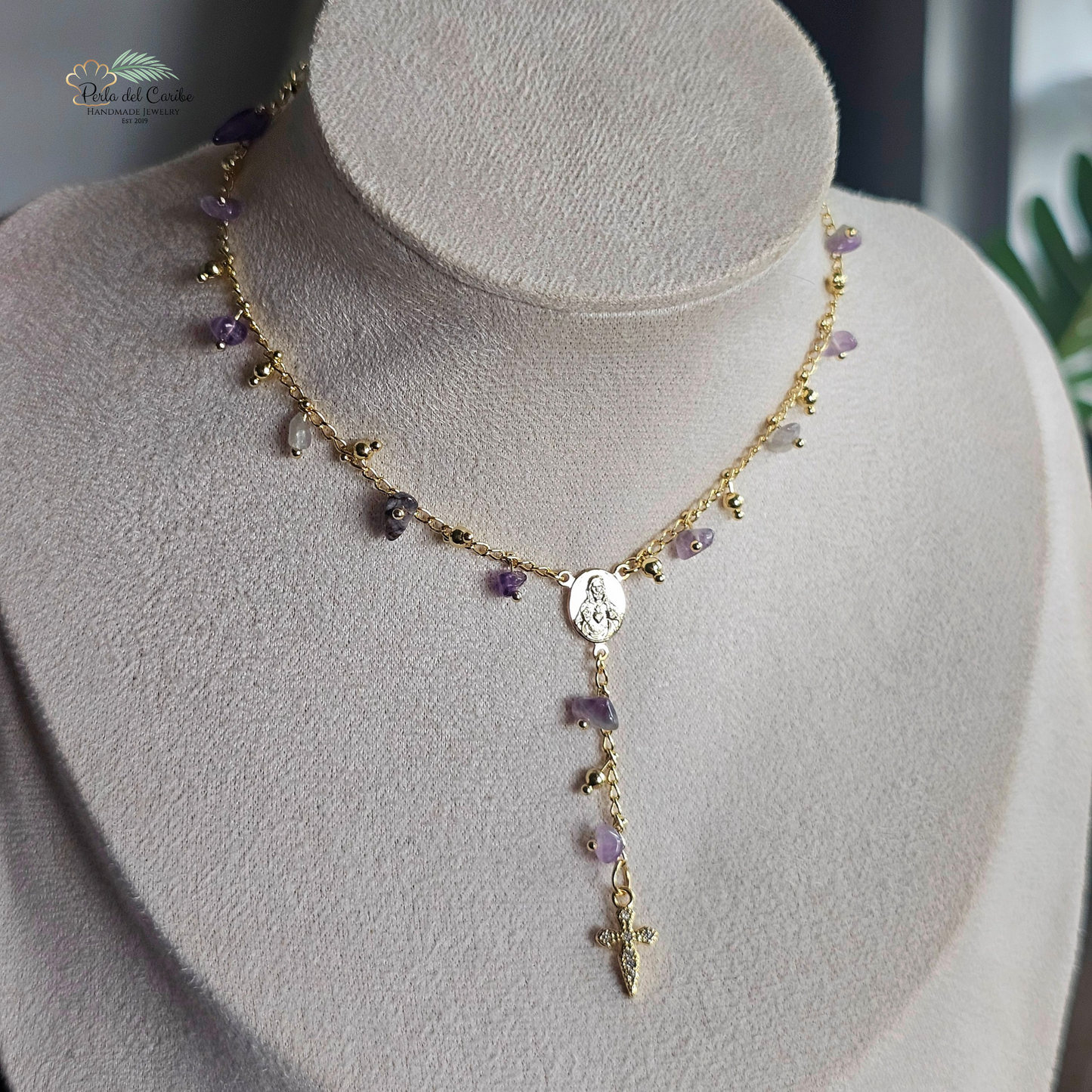 Divino Niño/ Sagrado Corazón Amethyst Chain