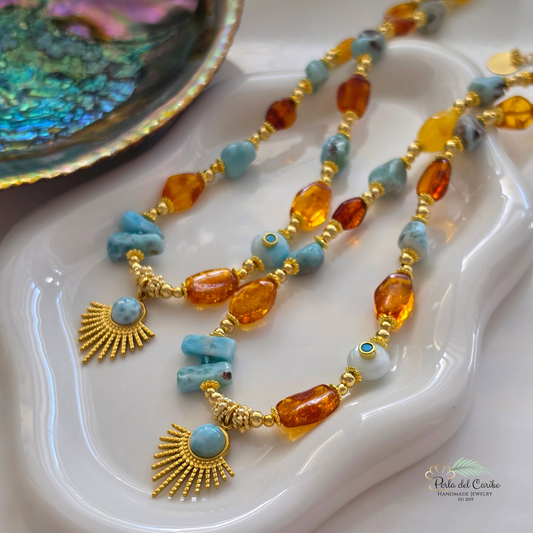Larimar & Amber Necklace