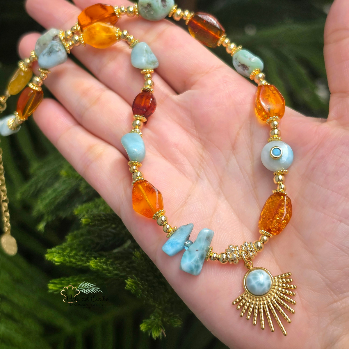 Larimar & Amber Necklace