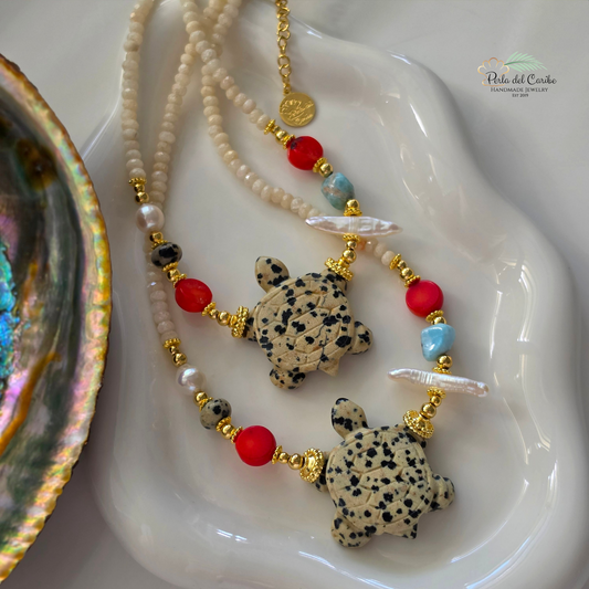 Dalmatian Turtle Necklace