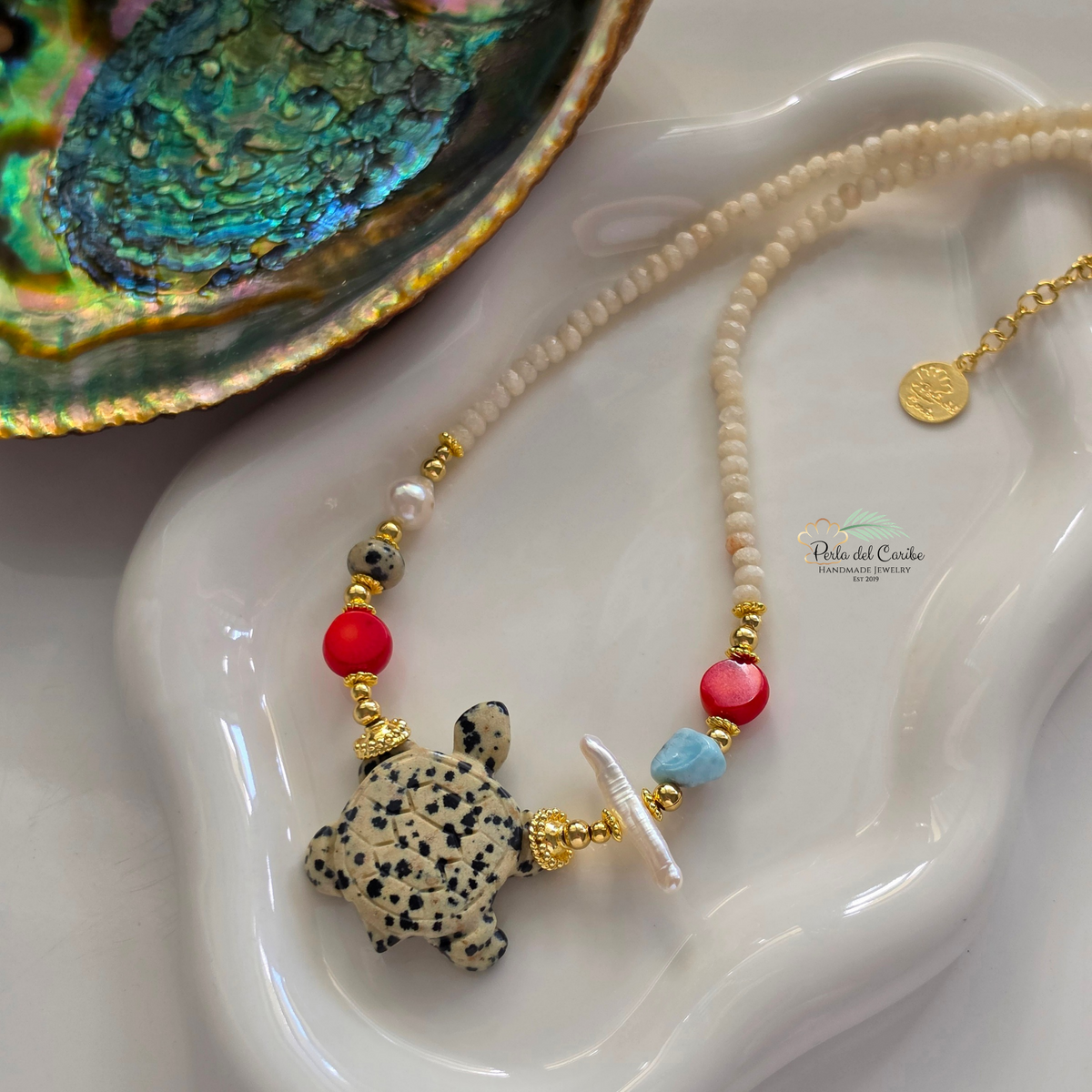 Dalmatian Turtle Necklace