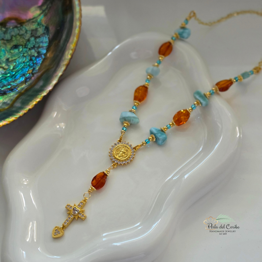 San Benito Larimar Decenary Chain
