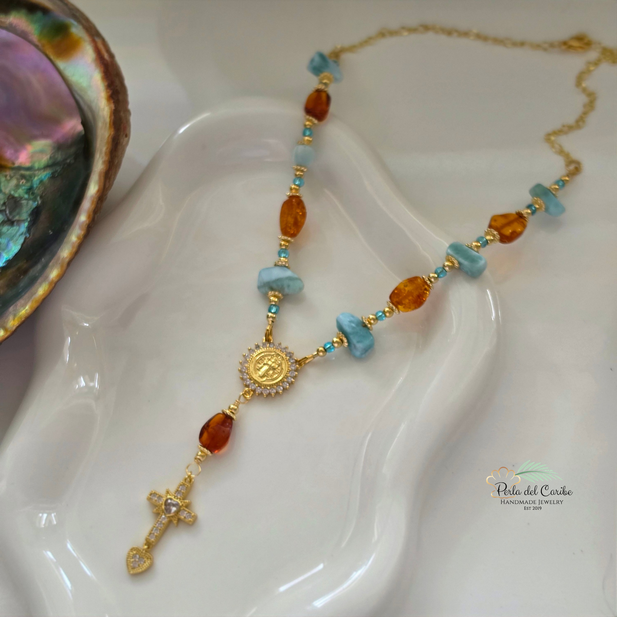 San Benito Larimar Decenary Chain