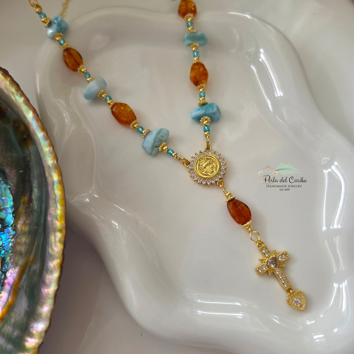 San Benito Larimar Decenary Chain