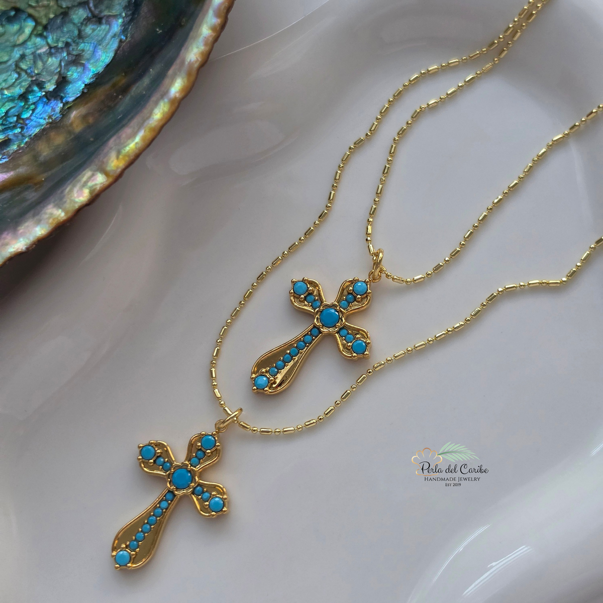 Turquoise Cross Chain