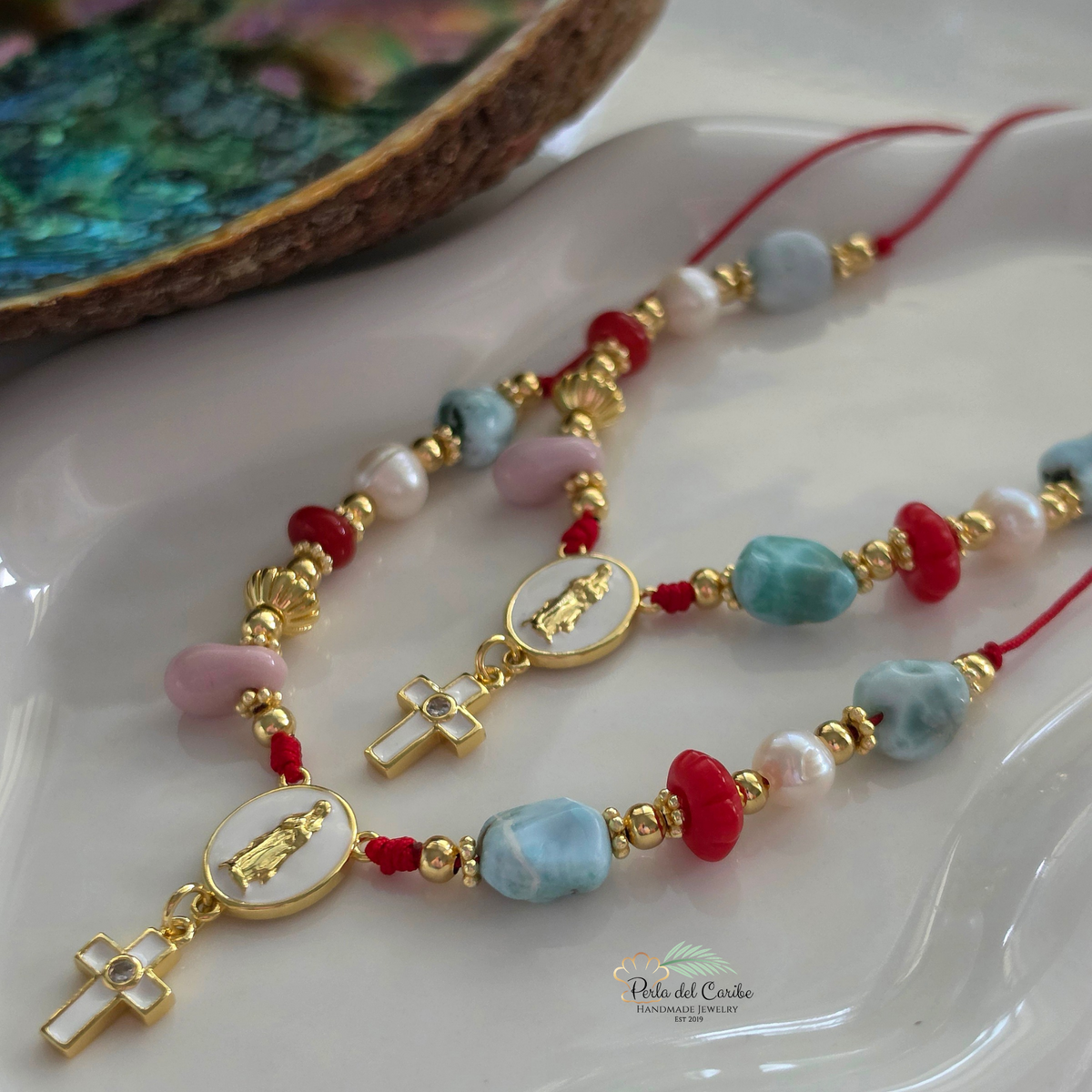 Guadalupe Larimar Cord Necklace