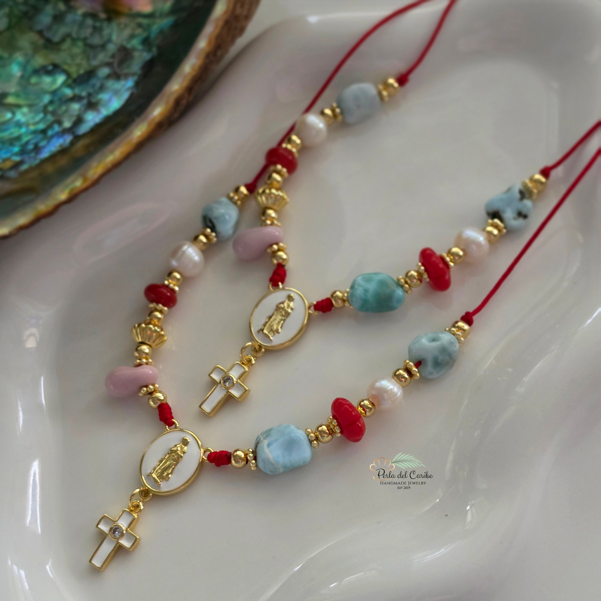 Guadalupe Larimar Cord Necklace
