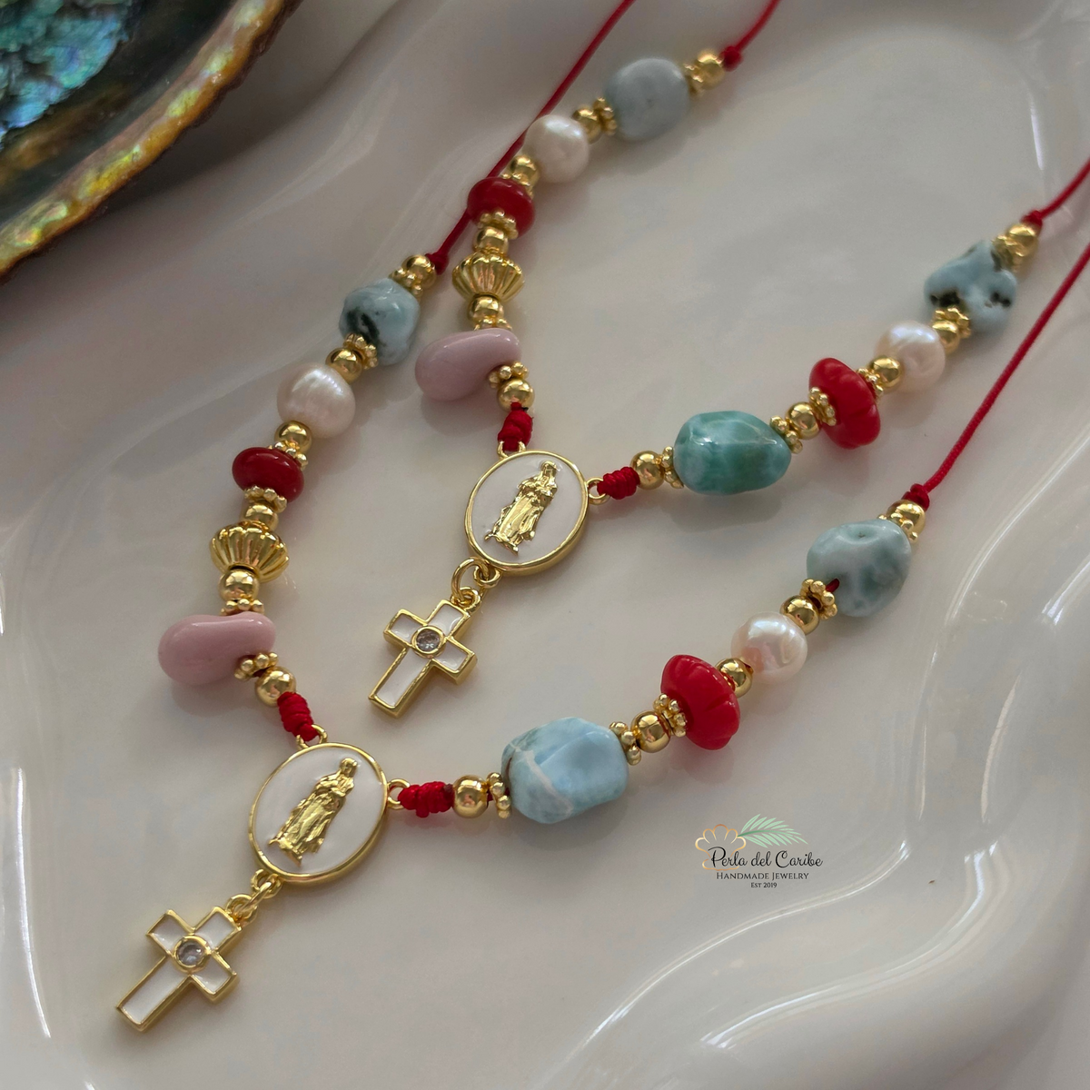 Guadalupe Larimar Cord Necklace