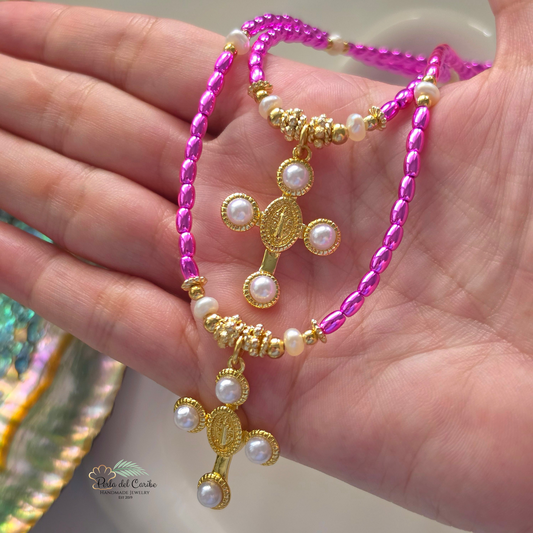 San Benito Pearl Cross Necklace