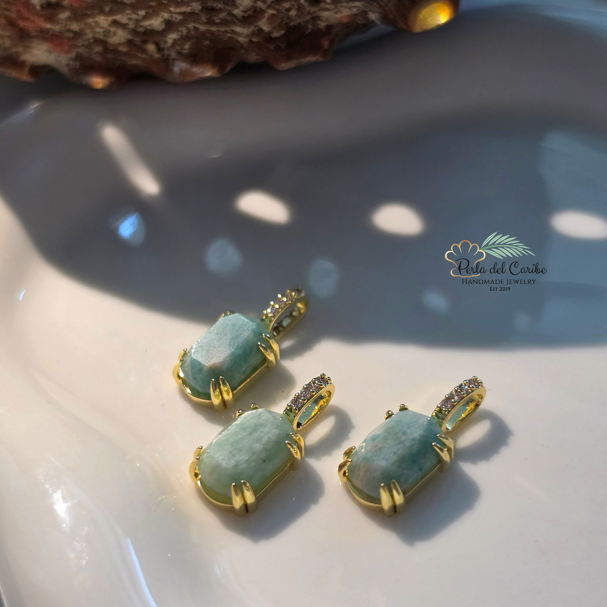 Amazonite Square Charm