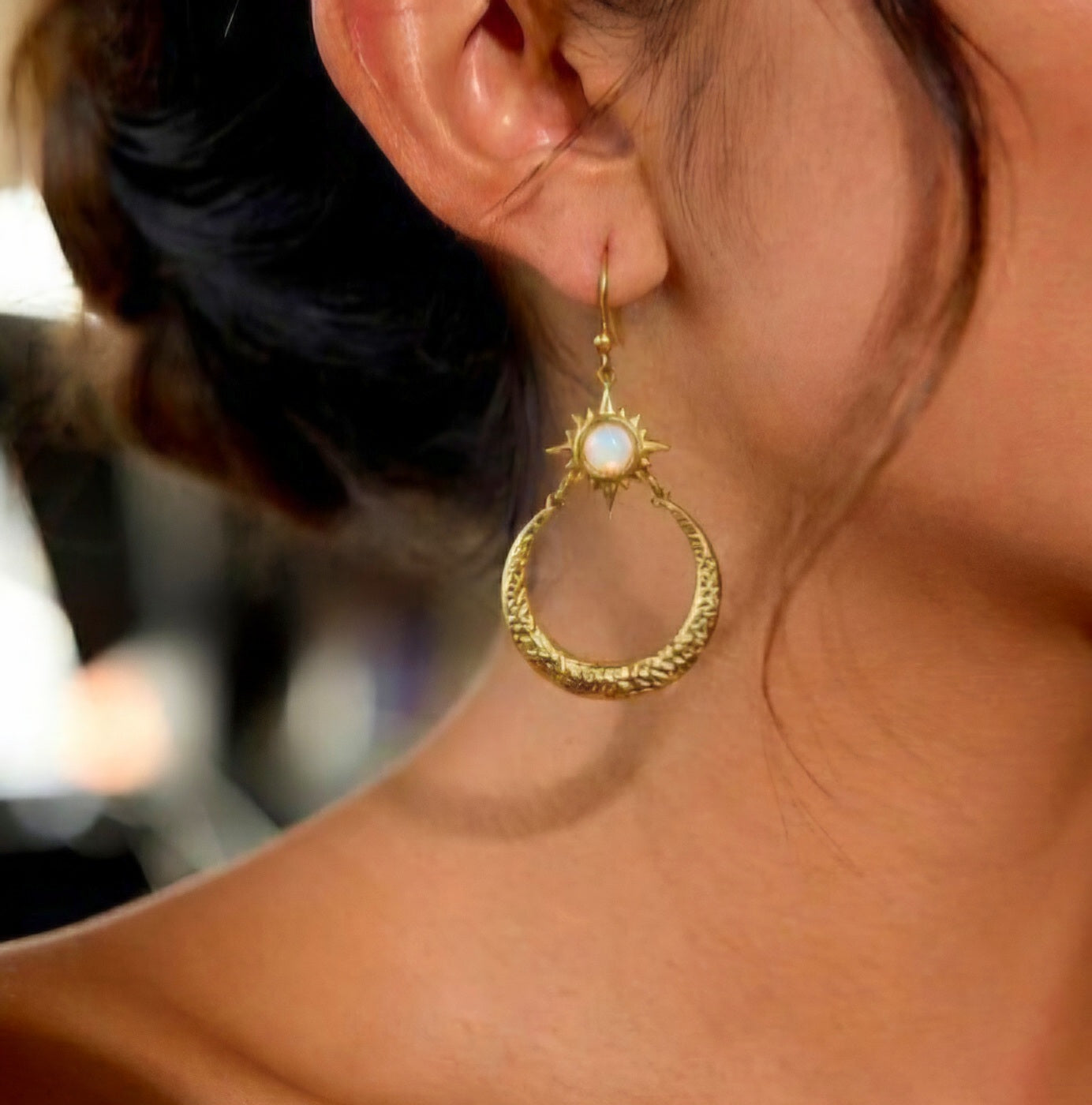 Opalite Sun Dangle Earrings