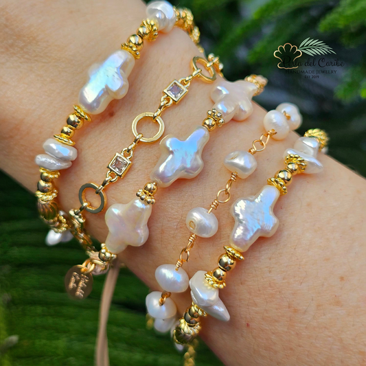 Pearl Cross Bracelet