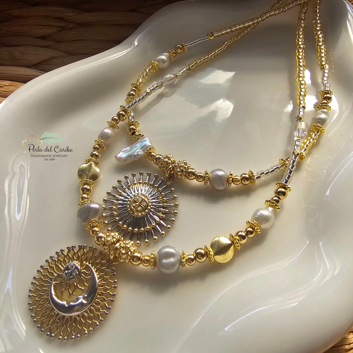 Sun & Moon Two-Tone Necklace