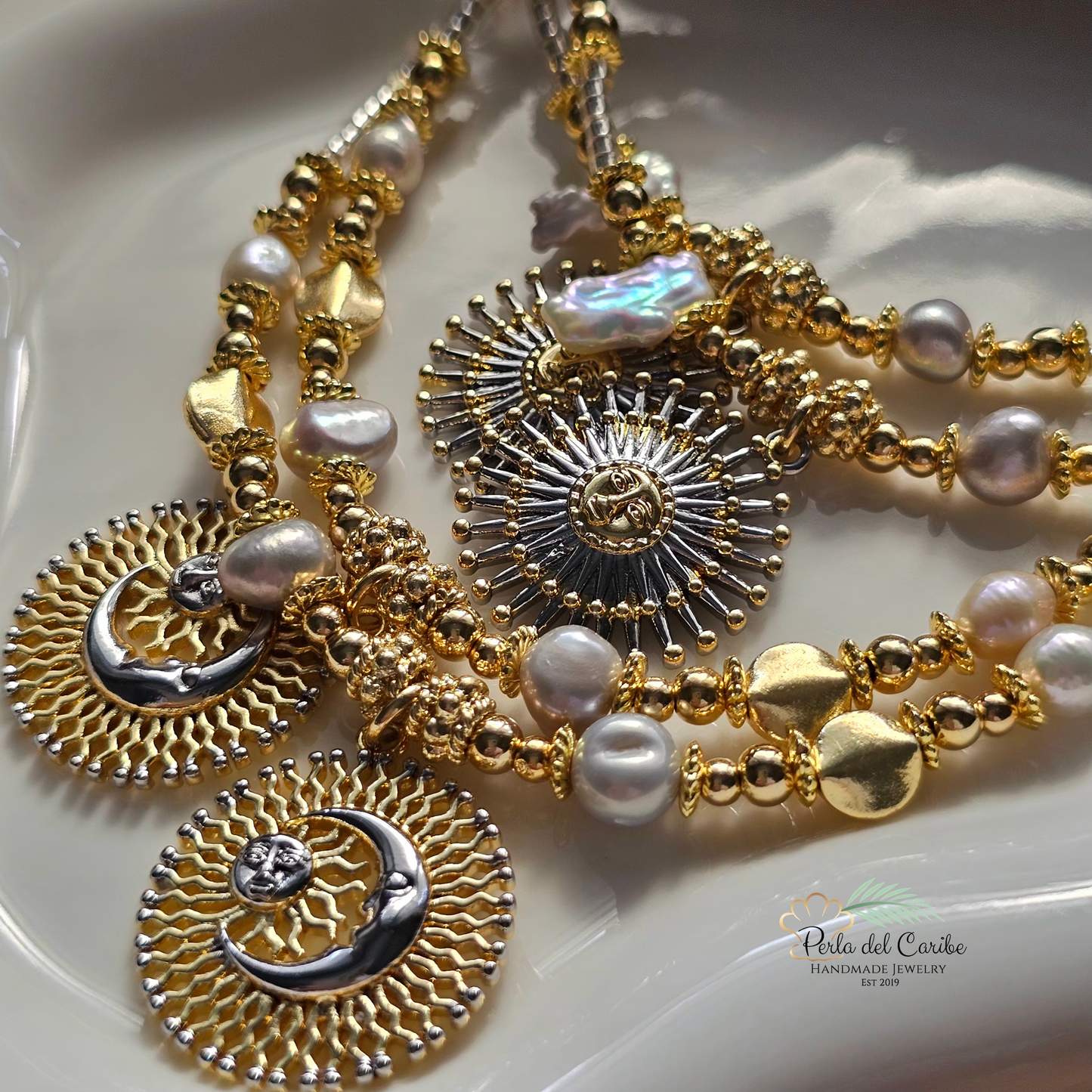 Sun & Moon Two-Tone Necklace