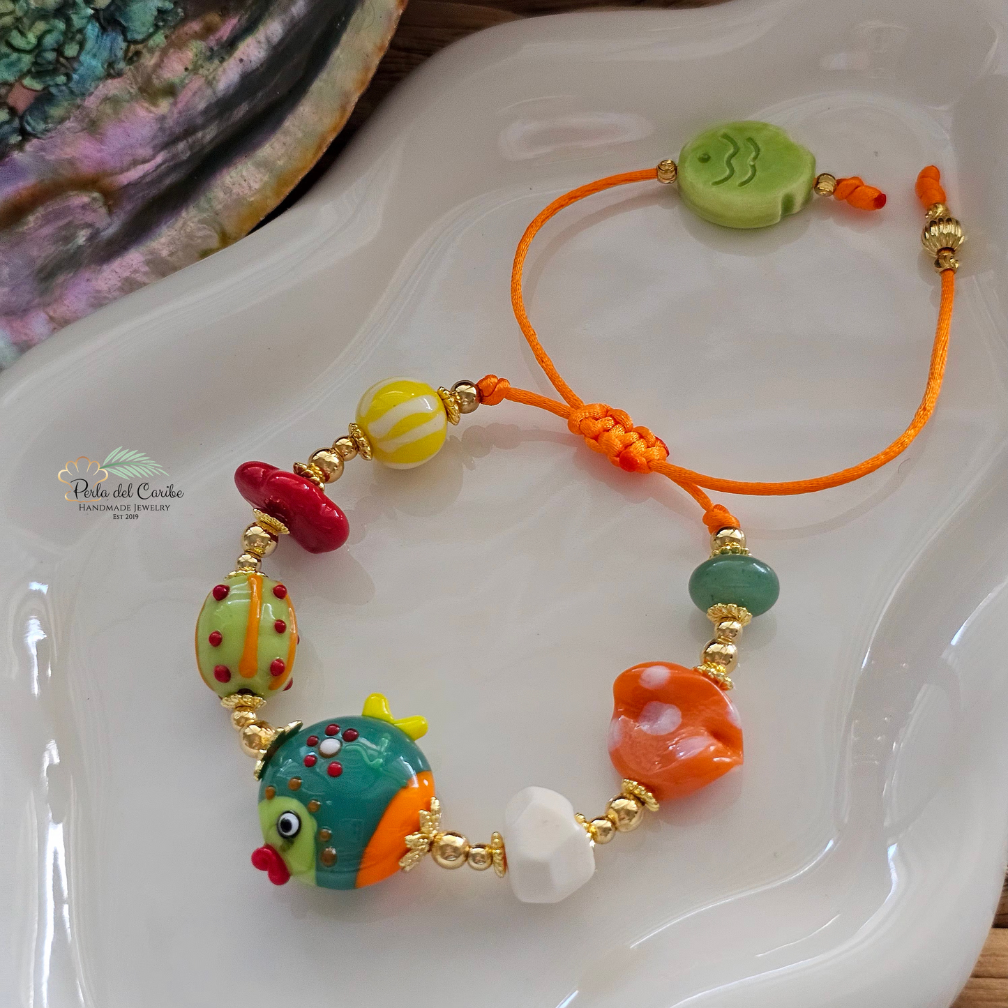 Flower Fish Adjustable Bracelet