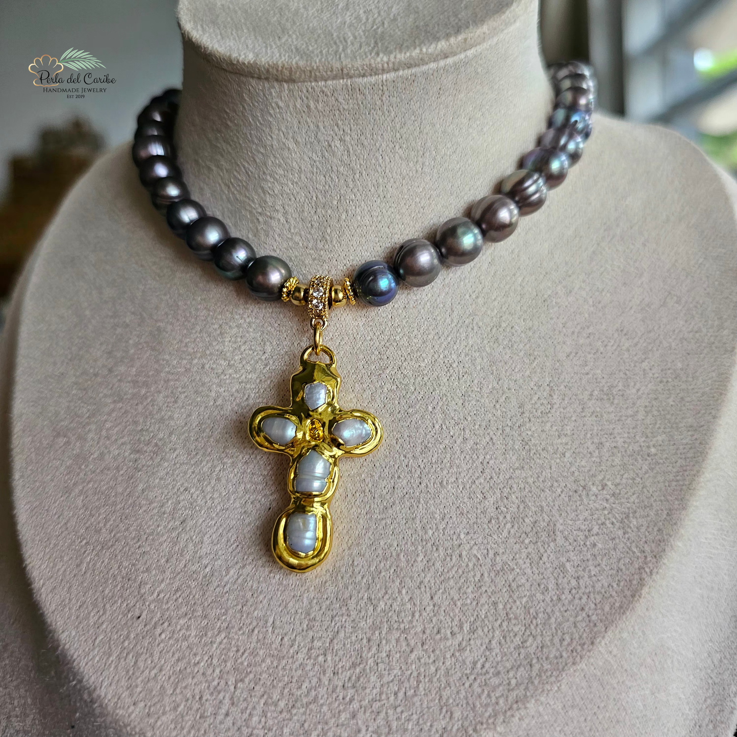 Cross Pearl Necklace