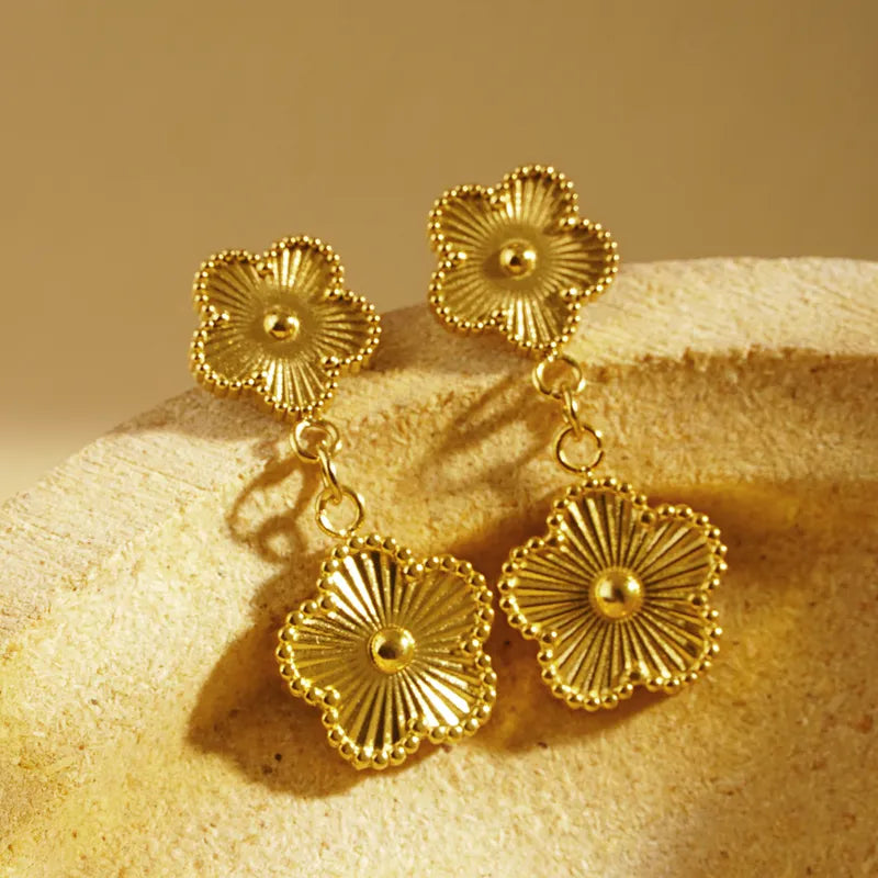 Gold Flower Earrings